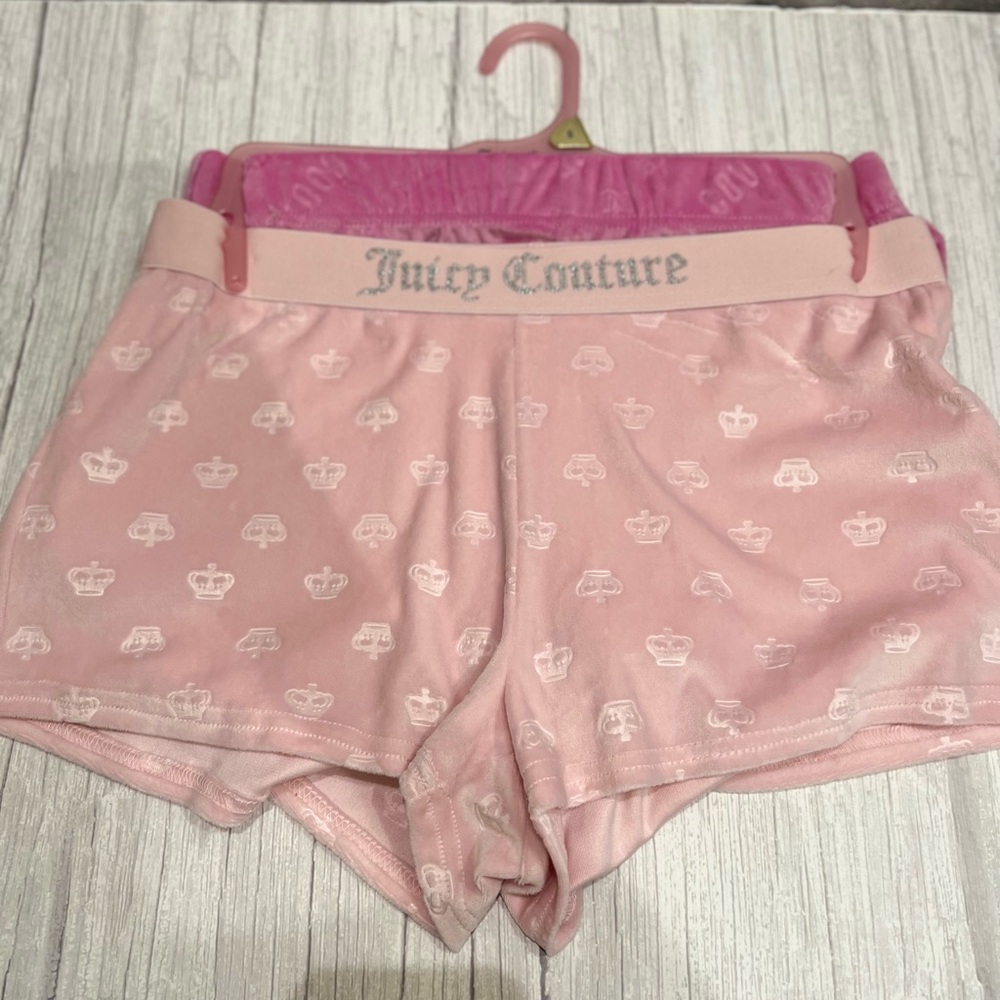 Juicy Couture Pink Velour Velvet Sleep Shorts 2 Pack